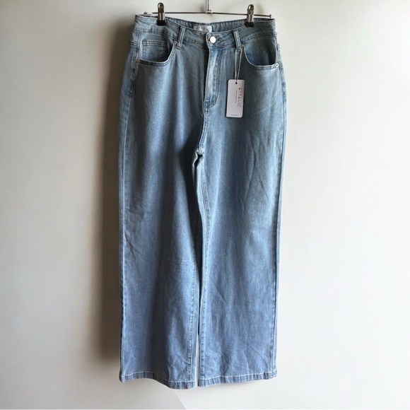 ettelo Denim - Ettelo Jeans Light Wash Stretch High Rise Straight Size 12 New